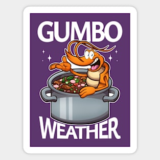 Cute Cartoon Shrimp Gumbo Weather Magnet